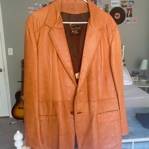 genuine leather blazer